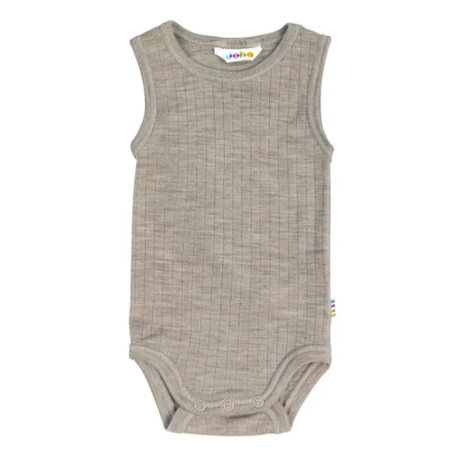 Joha Romper mouwloos wol – sesam