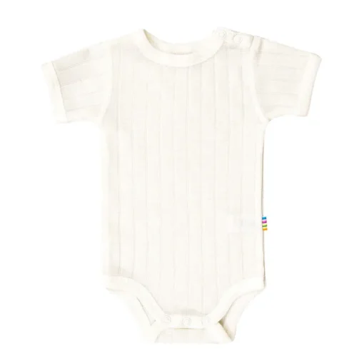 Joha Romper wol/zijde korte mouw – Ecru