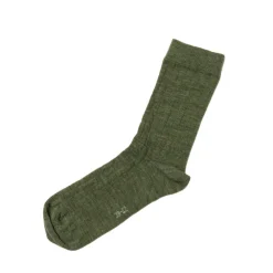 Joha Wollen dunne Rib sokken – olijf