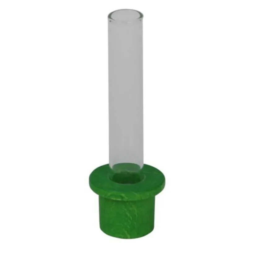 Klein dappertje Cilinder vaasje van glas steker groen