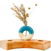 Klein dappertje Donut vaasje blauw steker