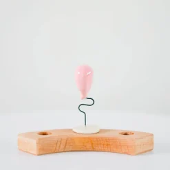 Klein dappertje Roze ballon steker
